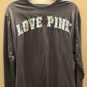 PINK sequin and open back long sleeve